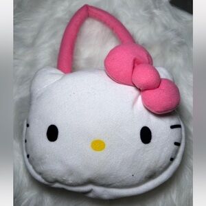 Hello Kitty Pink and White Plush Handbag